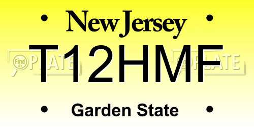T12HMF New Jersey License Plate