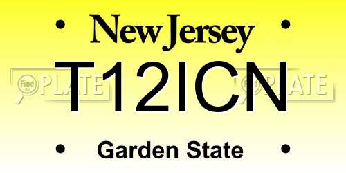 T12ICN New Jersey License Plate