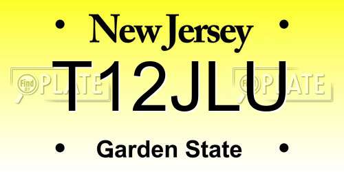 T12JLU New Jersey License Plate