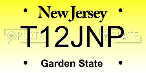 T12JNP New Jersey License Plate