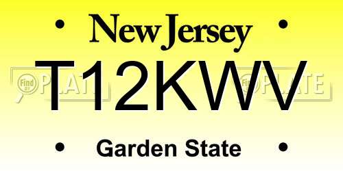 T12KWV New Jersey License Plate