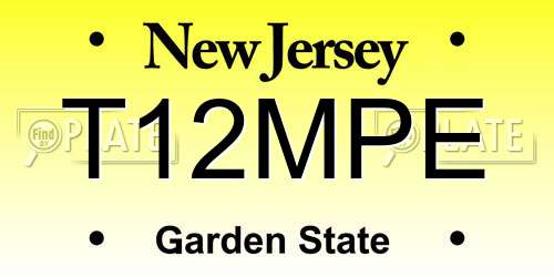 T12MPE New Jersey License Plate