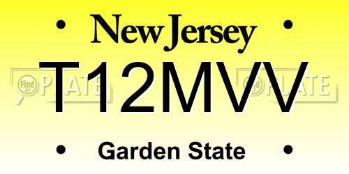 T12MVV New Jersey License Plate