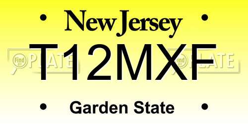 T12MXF New Jersey License Plate