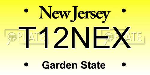 T12NEX New Jersey License Plate