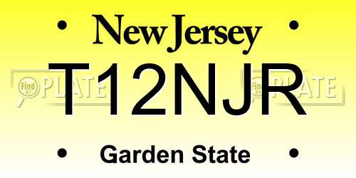T12NJR New Jersey License Plate