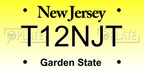 T12NJT New Jersey License Plate
