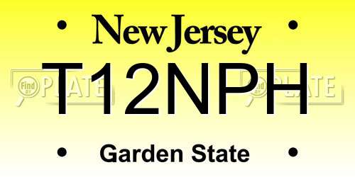 T12NPH New Jersey License Plate