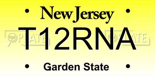 T12RNA New Jersey License Plate