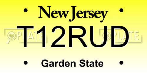 T12RUD New Jersey License Plate