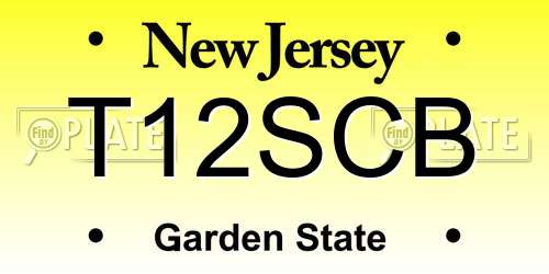 T12SCB New Jersey License Plate