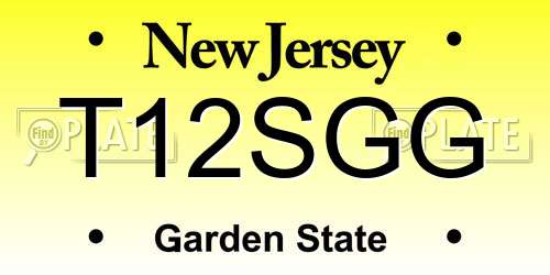 T12SGG New Jersey License Plate