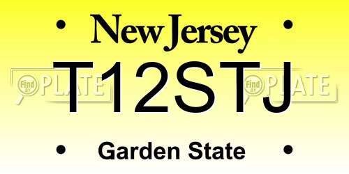 T12STJ New Jersey License Plate