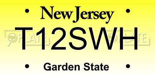 T12SWH New Jersey License Plate