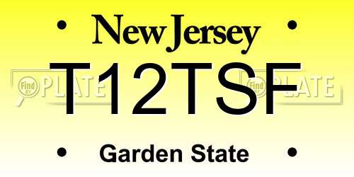 T12TSF New Jersey License Plate