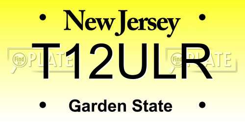 T12ULR New Jersey License Plate