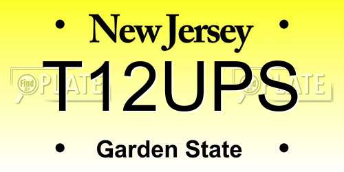 T12UPS New Jersey License Plate