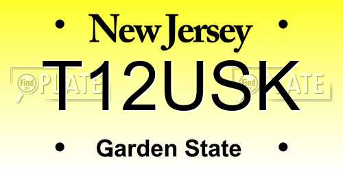 T12USK New Jersey License Plate