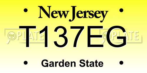 T137EG New Jersey License Plate