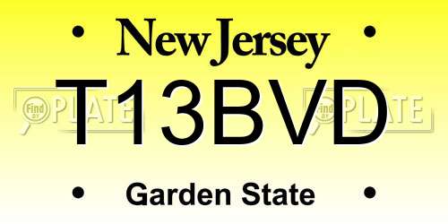 T13BVD New Jersey License Plate