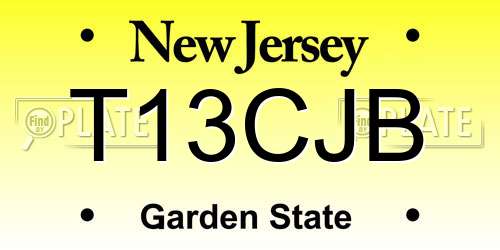 T13CJB New Jersey License Plate