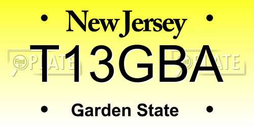 T13GBA New Jersey License Plate