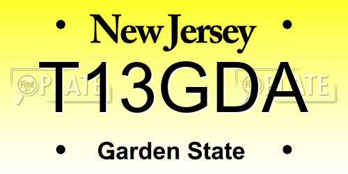 T13GDA New Jersey License Plate