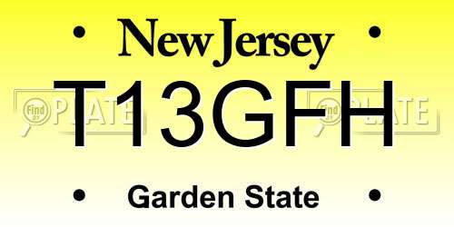 T13GFH New Jersey License Plate