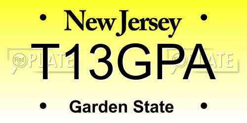 T13GPA New Jersey License Plate