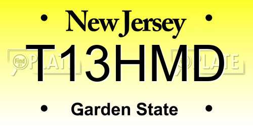 T13HMD New Jersey License Plate