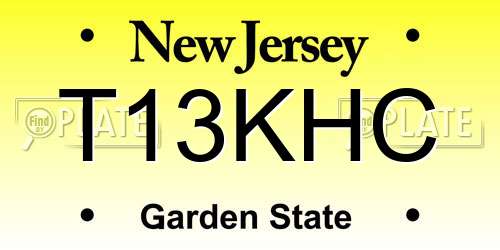 T13KHC New Jersey License Plate