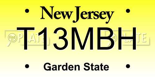 T13MBH New Jersey License Plate