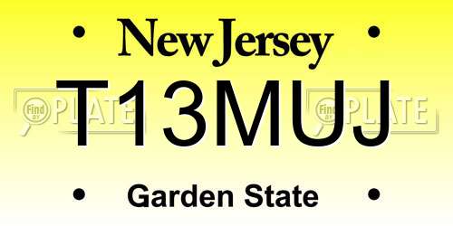 T13MUJ New Jersey License Plate