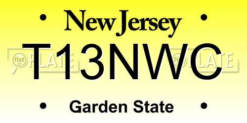 T13NWC New Jersey License Plate