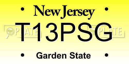 T13PSG New Jersey License Plate