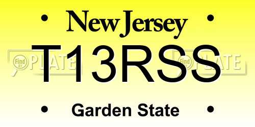 T13RSS New Jersey License Plate