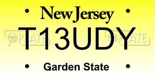 T13UDY New Jersey License Plate
