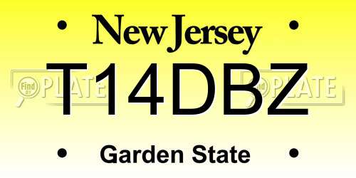 T14DBZ New Jersey License Plate