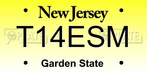 T14ESM New Jersey License Plate