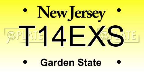 T14EXS New Jersey License Plate
