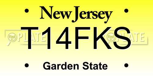 T14FKS New Jersey License Plate