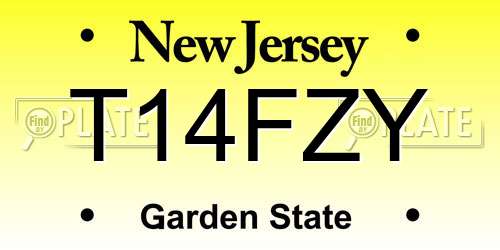 T14FZY New Jersey License Plate