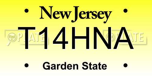 T14HNA New Jersey License Plate
