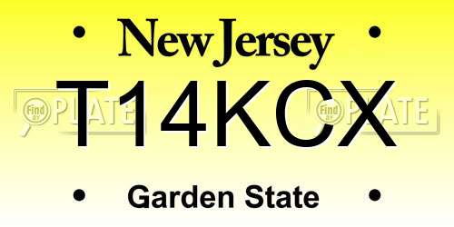 T14KCX New Jersey License Plate