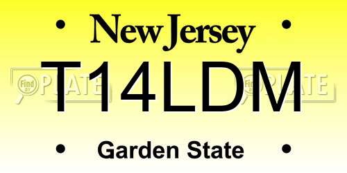 T14LDM New Jersey License Plate