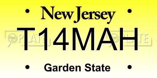 T14MAH New Jersey License Plate