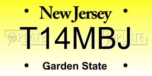 T14MBJ New Jersey License Plate