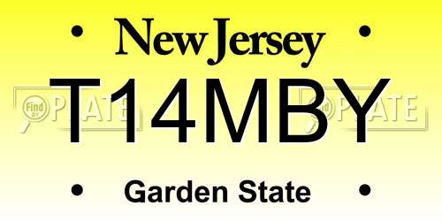 T14MBY New Jersey License Plate