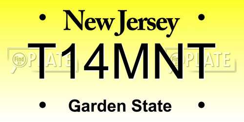 T14MNT New Jersey License Plate