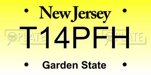 T14PFH New Jersey License Plate